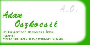 adam oszkocsil business card