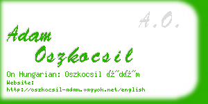 adam oszkocsil business card